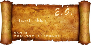 Erhardt Ödön névjegykártya
